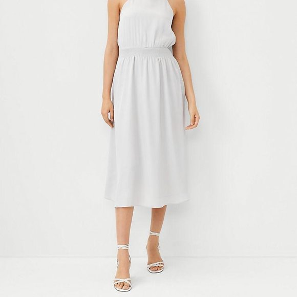 New Ann Taylor Smocked Waist Flare Dress - Picture 2 of 4